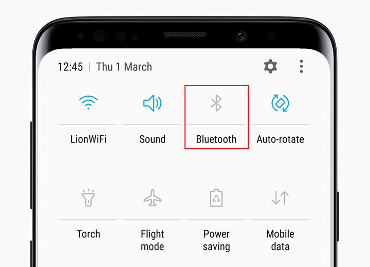 turn on Bluetooth on the phone